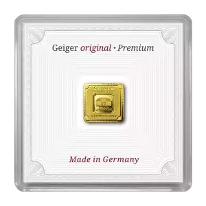 1G Geiger Gold Bar in Assay
