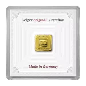 1G Geiger Gold Bar in Assay
