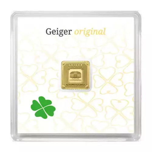 1G Geiger Good Luck Edition .9999 Gold Bar in Assay