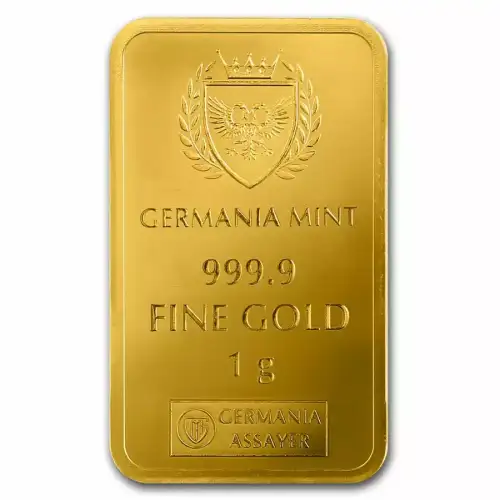 1g Germania Mint Chinese Year of the Snake .9999 Gold Bar in Assay Card