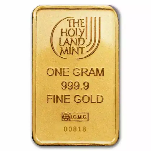 1g Holy Land Mint Am Israel Chai .9999 Gold Bar (2)