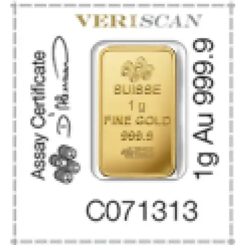 1g PAMP Fortuna from Multigram .9999 Gold Bar  (2)