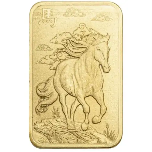 1g PAMP Lunar Legend 1000mi Horse from Multigram .9999 Gold Bar