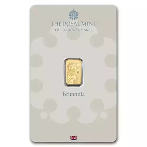 1g Royal Mint Britannia .9999 Gold Bar in Assay