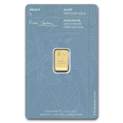1g Royal Mint Britannia .9999 Gold Bar in Assay (2)