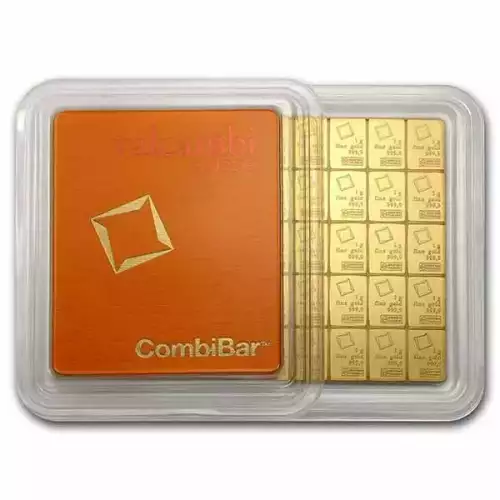 1g x 50 Valcambi .9999 Gold CombiBar (In Assay) (2)