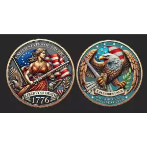 1oz 1776 Liberty or Death Colorized .999 Copper Round