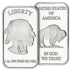 1oz .999 Silver Buffalo Bar (Random)