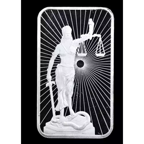 1oz .999 Silver Kinesis Mint Lady Justice Bar