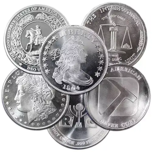 1oz .999 Silver Round (Random Design) (2)