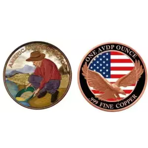 1oz American Prospector Colorized Copper Round