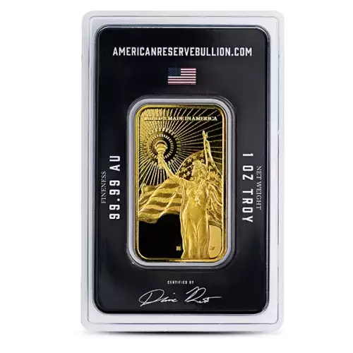 1oz Asahi American Reserve Columbia Goddess .9999 Gold Bar (3)