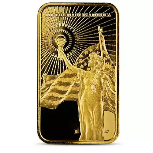 1oz Asahi American Reserve Columbia Goddess .9999 Gold Bar (5)