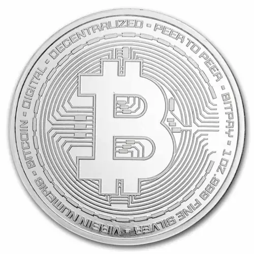 1oz Bitcoin .999 Silver Coin