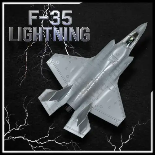 1oz F-35 Lightning Colorized Shaped .999 Copper Medal
