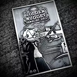 1oz Gangster Scrooge Golden Nugget .999 Silver Card Bar