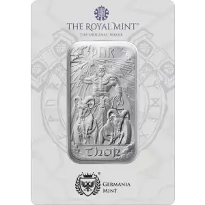 1oz Germania Mint & Royal Mint Norse Gods Thor .9999 Silver Bar in Assay
