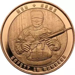 1oz Men + Arms .999 Copper Round