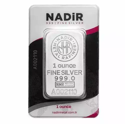1oz Nadir .999 Silver Bar in Assay