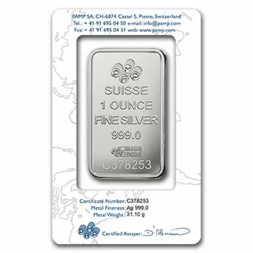 1oz PAMP Fortuna .999 Silver Bar in Assay (3)
