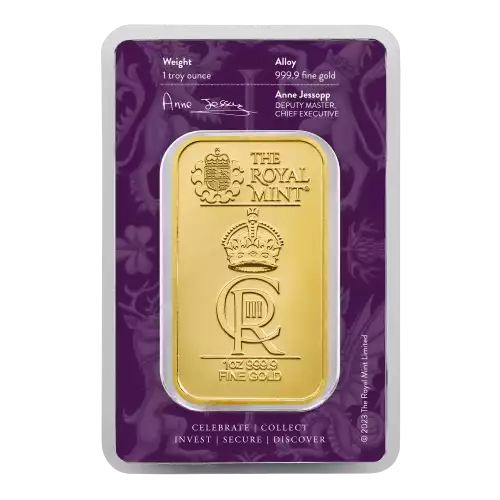 1oz Royal Mint .9999 Gold Royal Celebration Bar in Assay (2)
