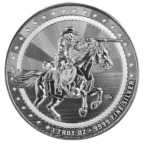 1oz Scottsdale Cowboy Rifleman with Buffalo Privy .9999 Silver Round  (2)