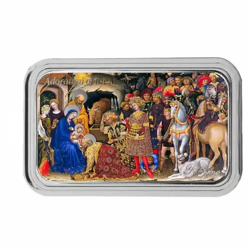 1oz Scottsdale Mint Adoration of the Magi Colorized .999 Silver Bar