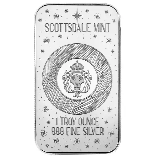  1oz Scottsdale Mint Angel Star of Bethlehem .999 Silver Colored Bar