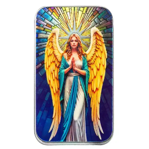 1oz Scottsdale Mint Angel Star of Bethlehem .999 Silver Colored Bar (2)