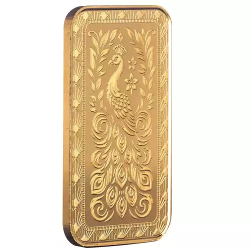 1oz Scottsdale Mint Marquee Peacock .999 Gold Bar