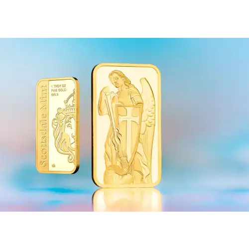 1oz Scottsdale Mint x PAMP Collaboration Archangel Michael .9999 Gold Bar in Assay (4)