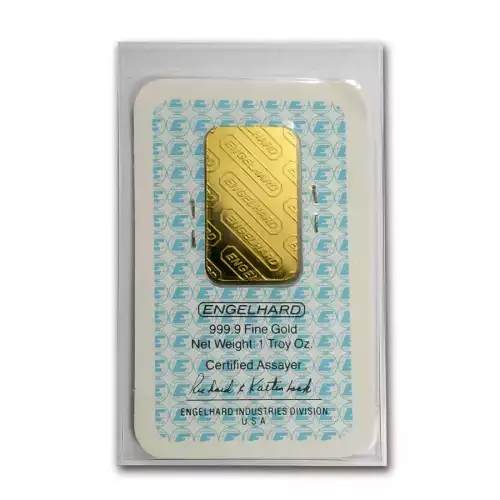 1oz Vintage Engelhard .9999 Gold Bar in Assay (2)