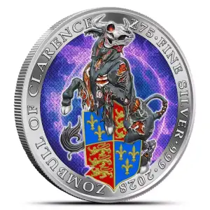 1oz Zombucks World Zombull Colorized .999 Silver BU Round