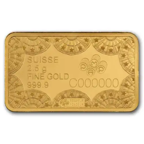 2.5g PAMP 250th Anniversary of the USA .9999 Gold Bar in Assay  (4)