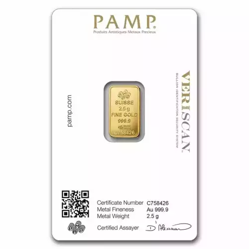 2.5g PAMP Fortuna .9999 Gold Bar in Assay (3)