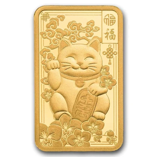2.5g PAMP Suisse Lucky Cat .9999 Gold Proof Like Bar (3)