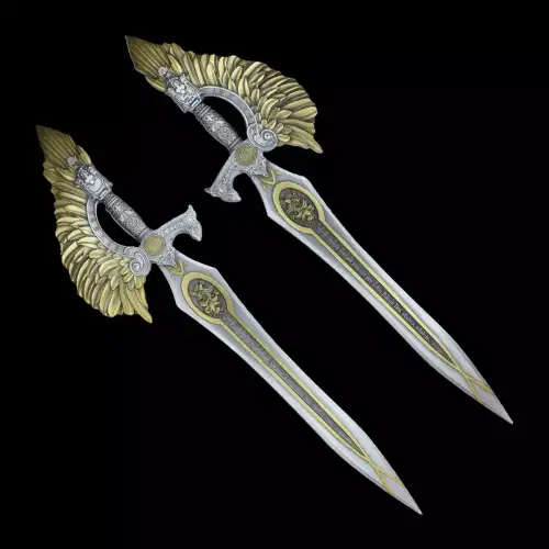 2.5oz South Korea The Sword of St. Gabriel .999 Silver Gold Gilt Edition (2)