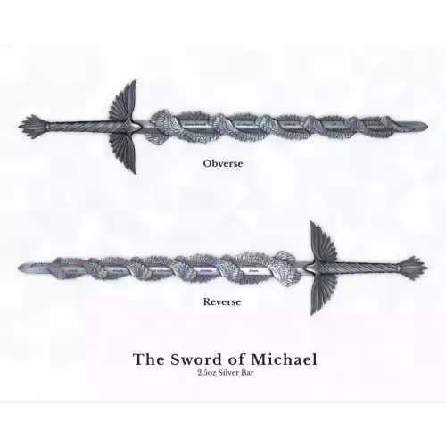 2.5oz South Korea The Sword of St. Michael .999 Silver Bullion