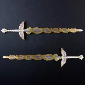 2.5oz South Korea The Sword of St. Michael .999 Silver Gold Gilt Edition (3)