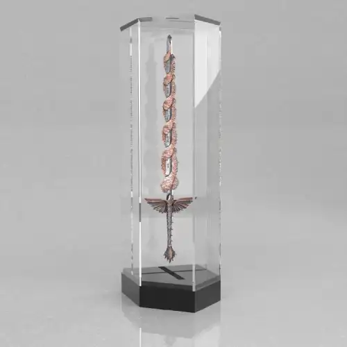 2.5oz South Korea The Sword of St. Michael .999 Silver Rose Gold Gilt Edition (3)