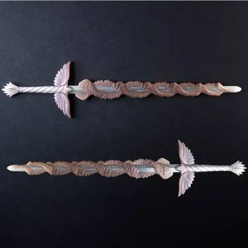 2.5oz South Korea The Sword of St. Michael .999 Silver Rose Gold Gilt Edition (4)