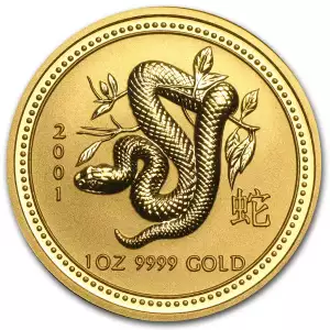 2001 1oz  Australian Perth Mint Gold Lunar: Year of the Snake