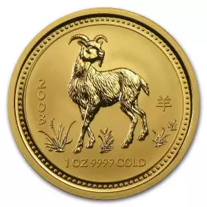 2003 1oz Australian Perth Mint Gold Lunar: Year of the Goat