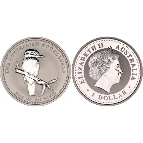 2005 1oz Australian Perth Mint Kookaburra .999 Silver Coin (2)