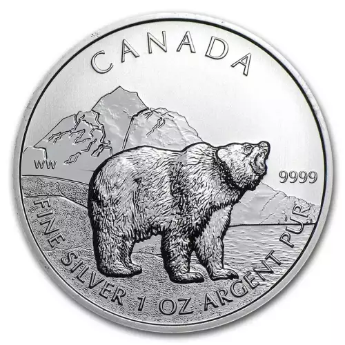 2011 1oz Canadian Silver Wildlife Series - Grizzly