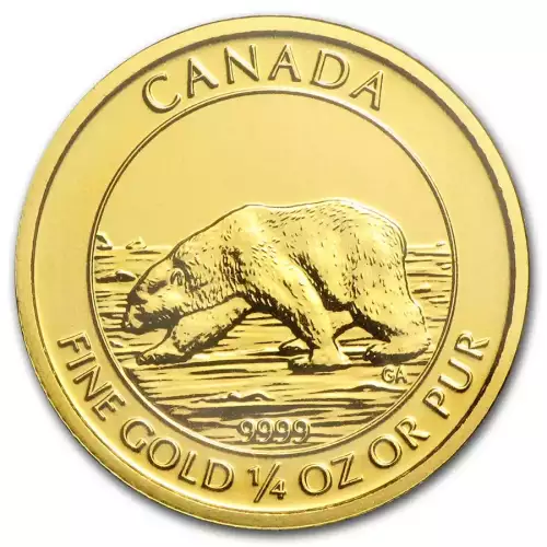 2013 1/4oz Royal Canadian Mint Polar Bear .9999 Gold Coin (2)