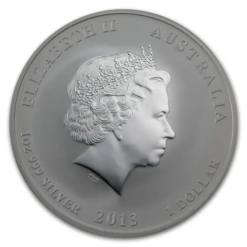 2013 1oz Australian Perth Mint Silver Lunar: Year of the Snake - Lion Privy Mark (2)
