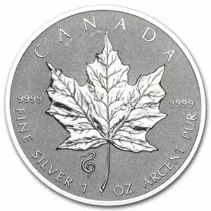 2013 1oz Canadian Reverse Proof .9999 Silver Maple Leaf Lunar Snake Privy Coin (2)