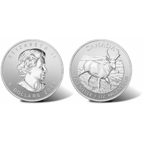 2013 1oz Canadian Silver Wildlife Series - Pronghorn Antelope