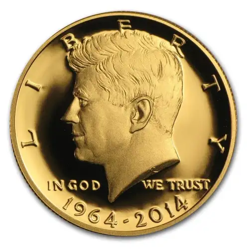 2014 3/4oz 50th Anniversary, Gold DCAM Gold Kennedy half dollar (2)